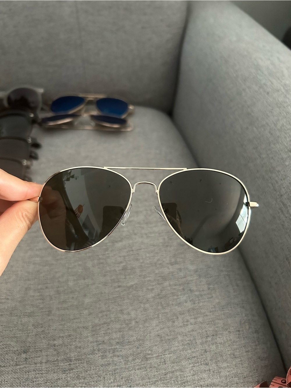 Men/ women Aviator silver frame sunglasses UV400
